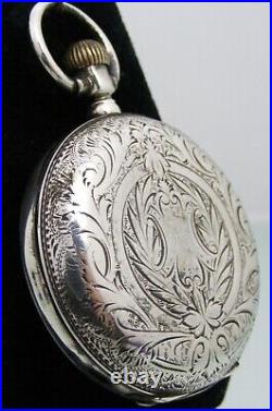 Vintage Labrador Louis Brandt Pocket Watch circa 1930, to restore, silver case