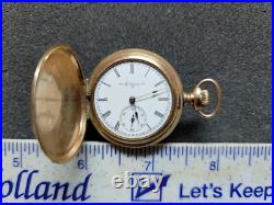 Vintage Ladies Elgin Pocketwatch Hunters Case Floral Engraved Parts Or Repair