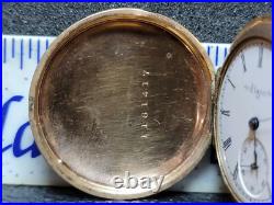 Vintage Ladies Elgin Pocketwatch Hunters Case Floral Engraved Parts Or Repair