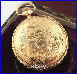 Vintage Ladies Elgin Solid 14K Gold Hunting Case Pocket Watch Not Scrap