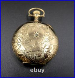 Vintage Lady's ELGIN Gold Filled Pocket Watch KEYSTONE case Circa 1900 7752749