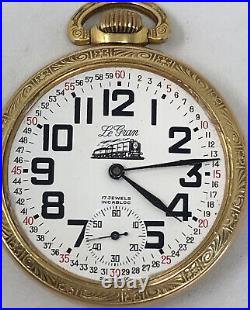 Vintage Le Gran 17 Jewels Incabloc Pocket Watch/Swiss Made/glass Broke/W Case