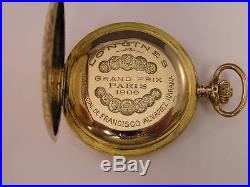 Vintage Longines 18k Solid Gold Extra Fancy Hunter Case Pocket Watch Grand Prize