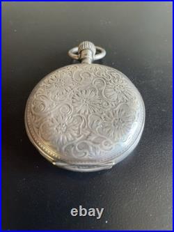 Vintage Longines Silver 5 Grand Prix Paris Hunter Case Pocket Watch Work Nice
