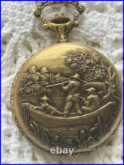 Vintage Manfred Pocket Watch 1 Jewel Hunter Case Swiss Made Box Certificate