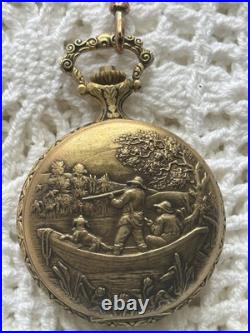 Vintage Manfred Pocket Watch 1 Jewel Hunter Case Swiss Made Box Certificate