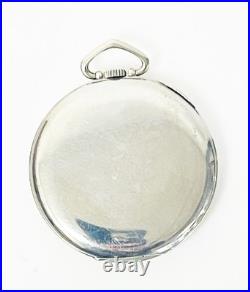 Vintage Movado Chronometre Pocket Watch Silver 12 Size Case with Display Box
