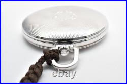 Vintage N MINT LONGINES 150 8001 Silver White Dial Roman Qz Pocket Watch JAPAN