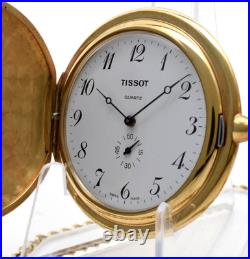 Vintage N MINT Tissot 399.215 Gold White Small Second 38mm Pocket Watch JAPAN