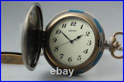 Vintage Near MINT Seiko Pocket Watch 7N21-0A10 Gold Quartz JDM From JAPAN