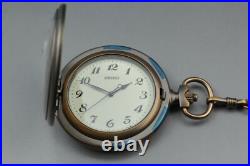 Vintage Near MINT Seiko Pocket Watch 7N21-0A10 Gold Quartz JDM From JAPAN