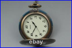 Vintage Near MINT Seiko Pocket Watch 7N21-0A10 Gold Quartz JDM From JAPAN