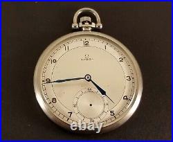 Vintage OMEGA Pocket Watch Case With Dial, Crown & Hands 46mm Diameter