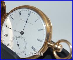 Vintage Pocket Watch, 18K SOLID GOLD HUNTER CASE, Key Wind & Key Set, YOP 1873