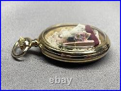 Vintage Pocket Watch Case Detailed Miniature Diorama Sewing Dress Scene