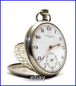 Vintage Pocket Watch ESCASANY Dial Porcelain Case Steel 50mm Circa 1910 Working