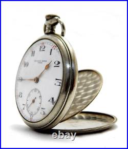 Vintage Pocket Watch ESCASANY Dial Porcelain Case Steel 50mm Circa 1910 Working
