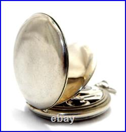 Vintage Pocket Watch ESCASANY Dial Porcelain Case Steel 50mm Circa 1910 Working