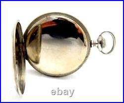 Vintage Pocket Watch ESCASANY Dial Porcelain Case Steel 50mm Circa 1910 Working