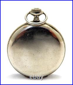 Vintage Pocket Watch ESCASANY Dial Porcelain Case Steel 50mm Circa 1910 Working
