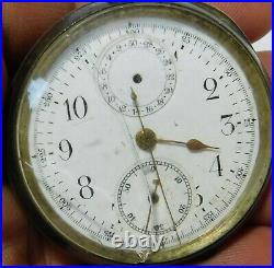 Vintage Pocket Watch Silver 935 Case Chronometer, Open Face, For Restore No Work