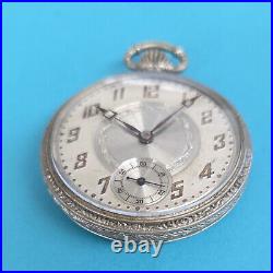 Vintage RECORD WATCH CO. SWISS Silveroid Case POCKET WATCH 6 Jewels Ticking