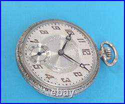 Vintage RECORD WATCH CO. SWISS Silveroid Case POCKET WATCH 6 Jewels Ticking