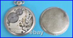 Vintage RECORD WATCH CO. SWISS Silveroid Case POCKET WATCH 6 Jewels Ticking