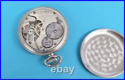 Vintage RECORD WATCH CO. SWISS Silveroid Case POCKET WATCH 6 Jewels Ticking