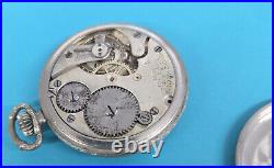 Vintage RECORD WATCH CO. SWISS Silveroid Case POCKET WATCH 6 Jewels Ticking