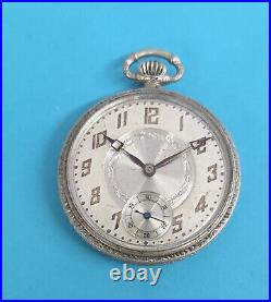 Vintage RECORD WATCH CO. SWISS Silveroid Case POCKET WATCH 6 Jewels Ticking
