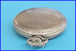 Vintage RECORD WATCH CO. SWISS Silveroid Case POCKET WATCH 6 Jewels Ticking