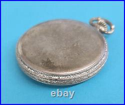 Vintage RECORD WATCH CO. SWISS Silveroid Case POCKET WATCH 6 Jewels Ticking