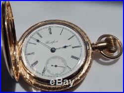 Vintage Rockford Pocket Watch 14K SOLID GOLD ORIGINAL HUNTER CASE in GRO