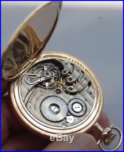 Vintage Rockford Pocket Watch ORIGINAL HUNTER CASE Pink Enamel Fancy Dial