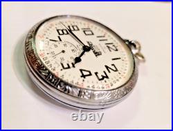 Vintage Rodania Pocket Watch Swiss with Train Locomotive Case