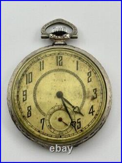 Vintage Rolex Pocket Watch White Gold Filled Case