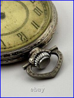 Vintage Rolex Pocket Watch White Gold Filled Case