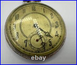 Vintage Rolex Pocket Watch White Gold Filled Case