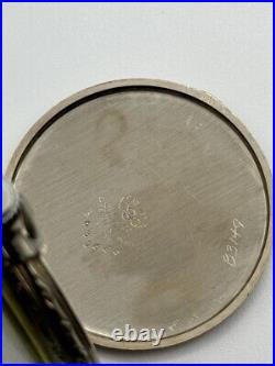 Vintage Rolex Pocket Watch White Gold Filled Case