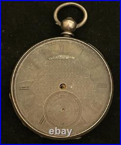 Vintage Stiffel & Cartier Geneve Pocket Watch Parts/Repair Silver Case