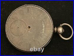 Vintage Stiffel & Cartier Geneve Pocket Watch Parts/Repair Silver Case