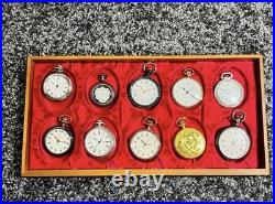 Vintage Style Pocket Watch 30pcs Set Wooden Case Display Box Unused