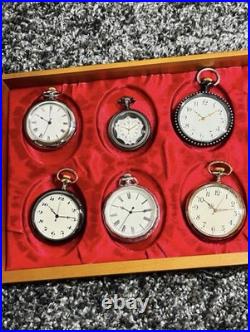 Vintage Style Pocket Watch 30pcs Set Wooden Case Display Box Unused