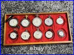 Vintage Style Pocket Watch 30pcs Set Wooden Case Display Box Unused