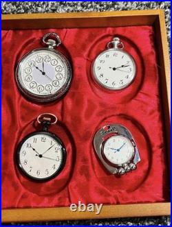 Vintage Style Pocket Watch 30pcs Set Wooden Case Display Box Unused