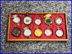 Vintage Style Pocket Watch 30pcs Set Wooden Case Display Box Unused