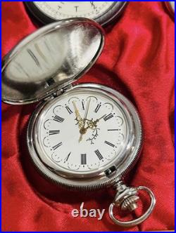Vintage Style Pocket Watch 30pcs Set Wooden Case Display Box Unused