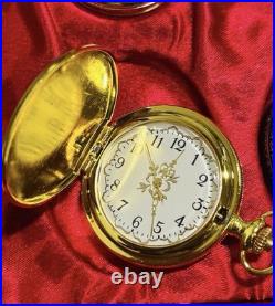 Vintage Style Pocket Watch 30pcs Set Wooden Case Display Box Unused