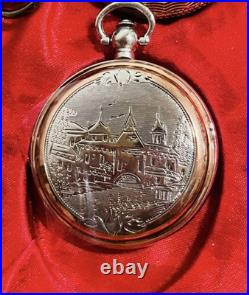 Vintage Style Pocket Watch 30pcs Set Wooden Case Display Box Unused